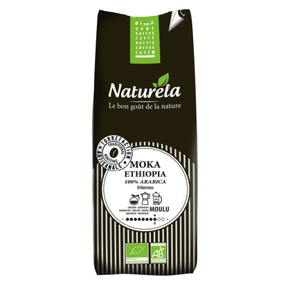 Organic Ground Coffee Moka Ethiopia Pure Arabica NATURELA