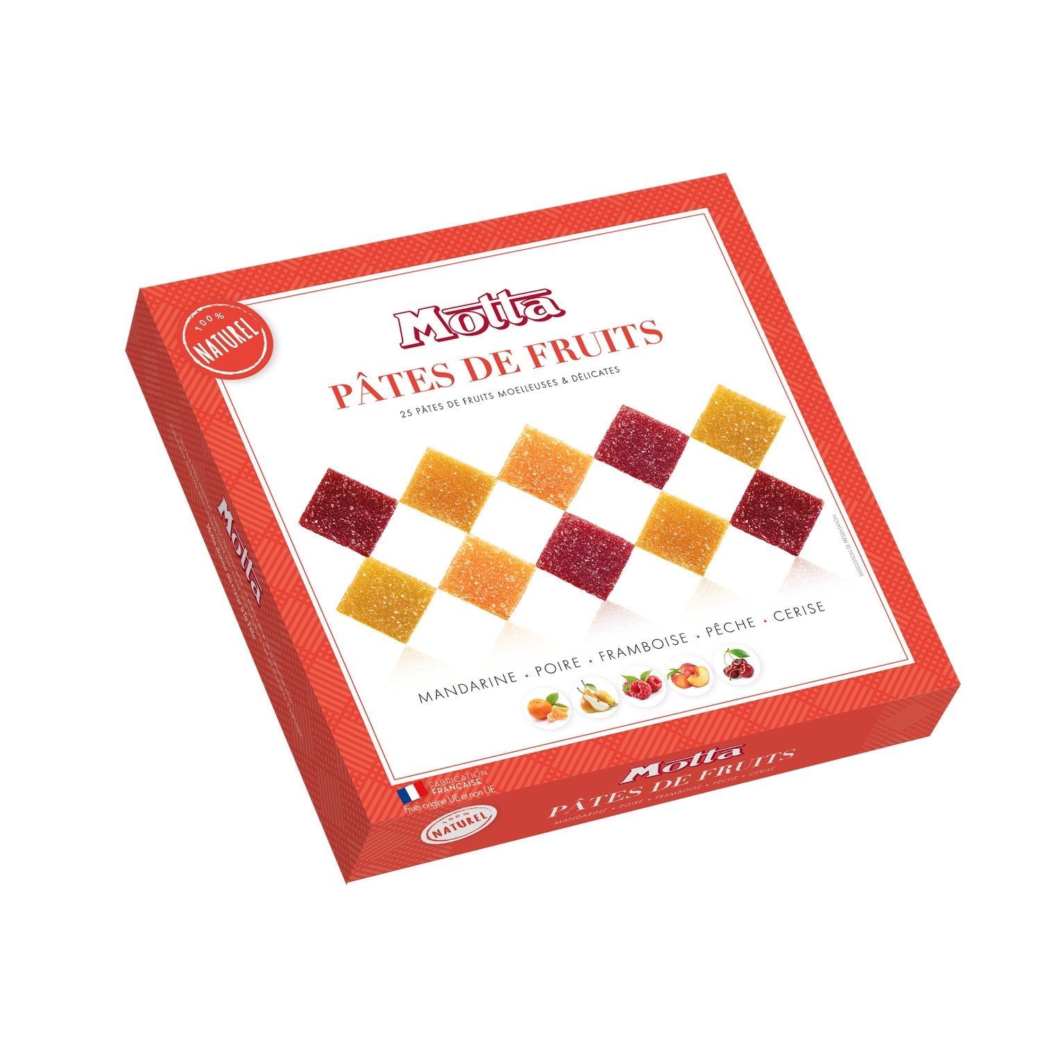 Pâtes de Fruits assorties MOTTA - Gamme de Noël 2025 la boite de 25 - 390g