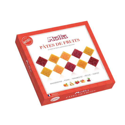 Pâtes de Fruits assorties MOTTA - Gamme de Noël 2025 la boite de 25 - 390g