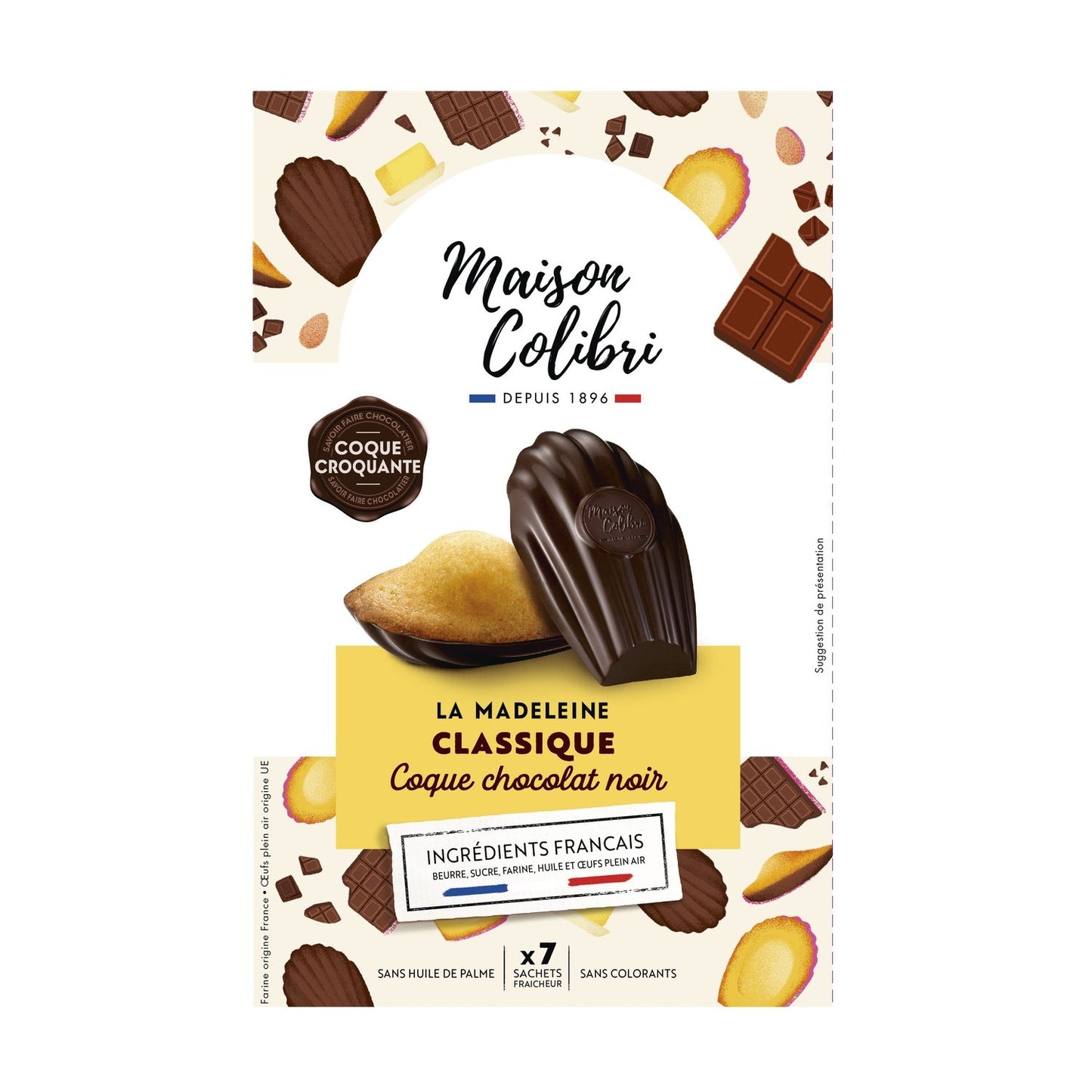 Classic Madeleine Dark Chocolate Shell MAISON COLIBRI