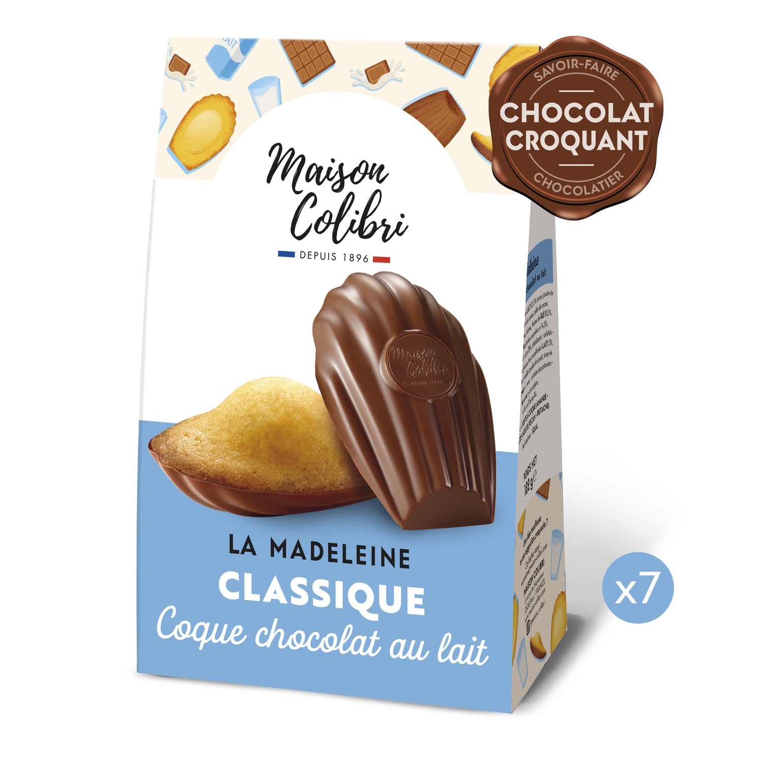 Madeleine Classique Coque Chocolat au Lait MAISON COLIBRI 