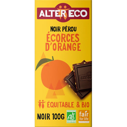 Chocolat Bio Noir Écorces d'Orange ALTER ECO