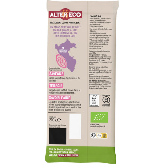 ALTER ECO Bio-Schokoladenriegel mit dunklem Dessertgebäck