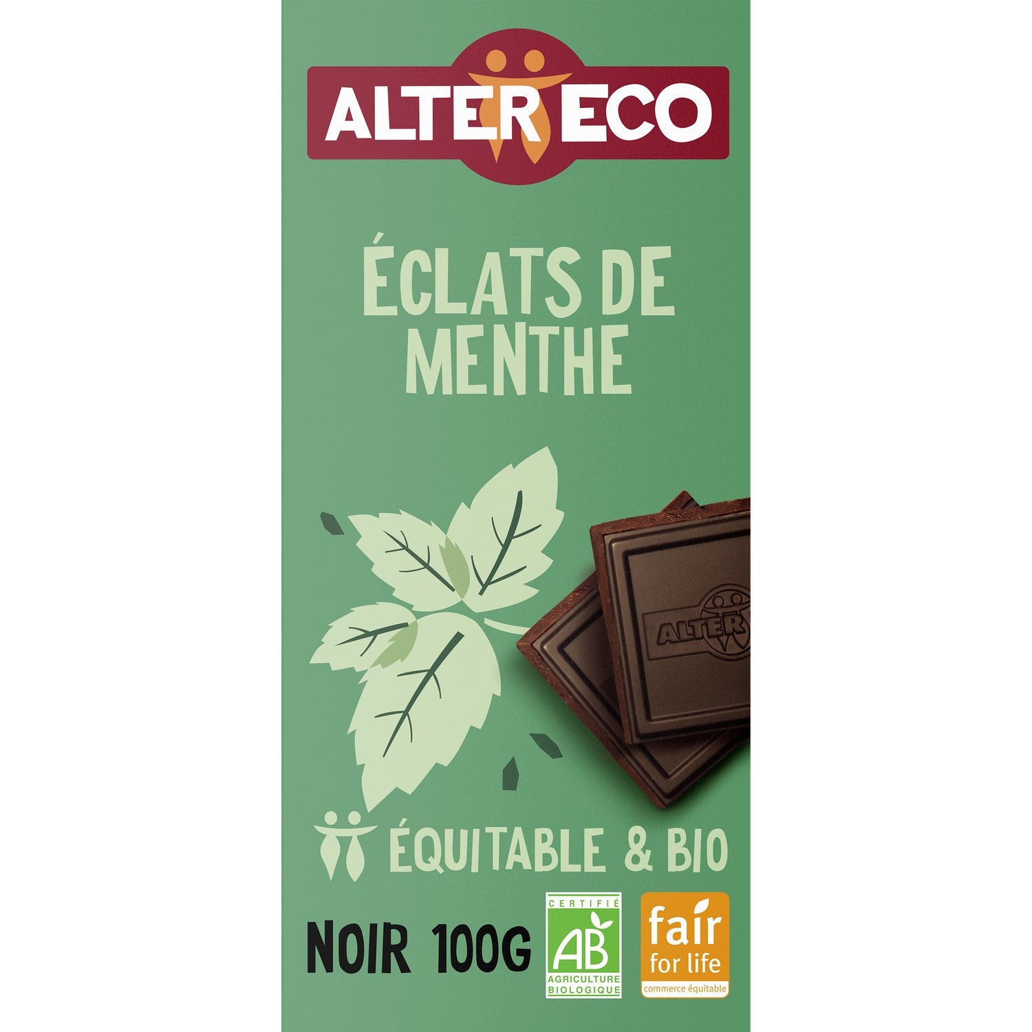 Chocolat noir bio Eclat de menthe ALTER ECO 