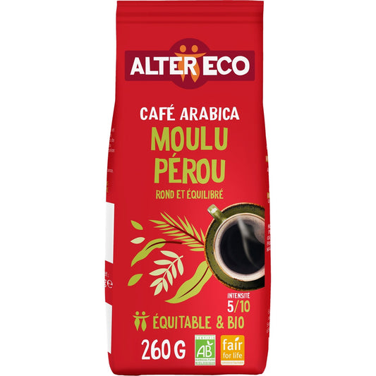 Café Moulu Bio Pérou Pur Arabica ALTER ECO Le paquet de 260g