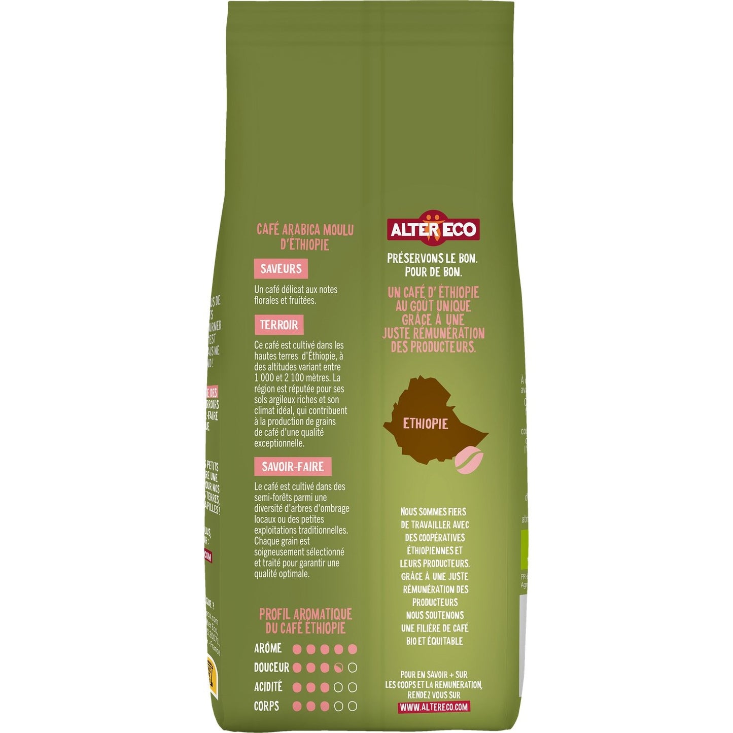 Bio gemahlener Kaffee Äthiopien Pure Arabica ALTER ECO