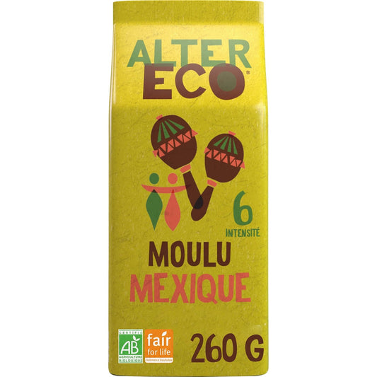 Café Moulu Bio Mexique Pur Arabica ALTER ECO Le paquet de 260g