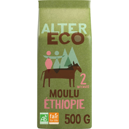 Café Moulu Bio Ethiopie Pur Arabica ALTER ECO Le paquet de 500g
