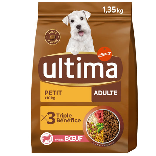 Croquettes pour Chien Adulte Petit <10kg Boeuf ULTIMA