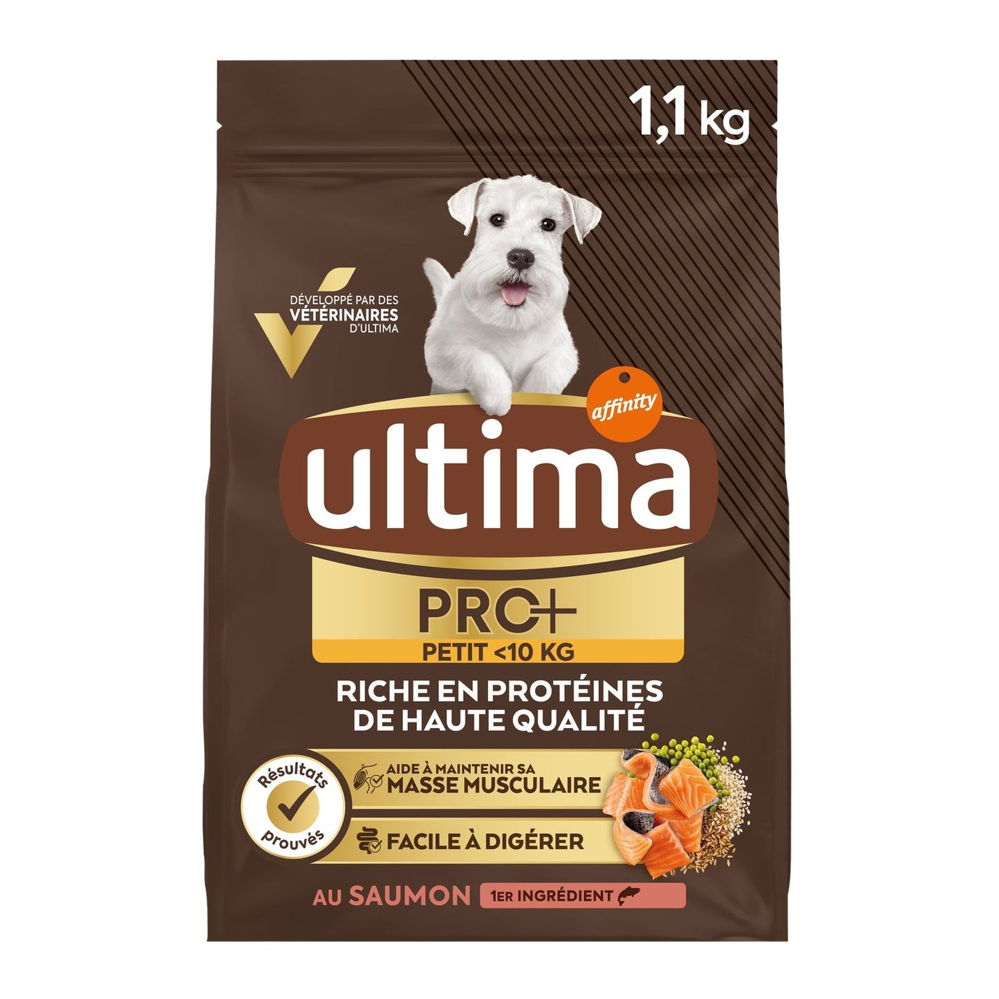 Croquettes pour Chien Adulte Petit <10kg Digestion Facile Saumon Pro+ ULTIMA