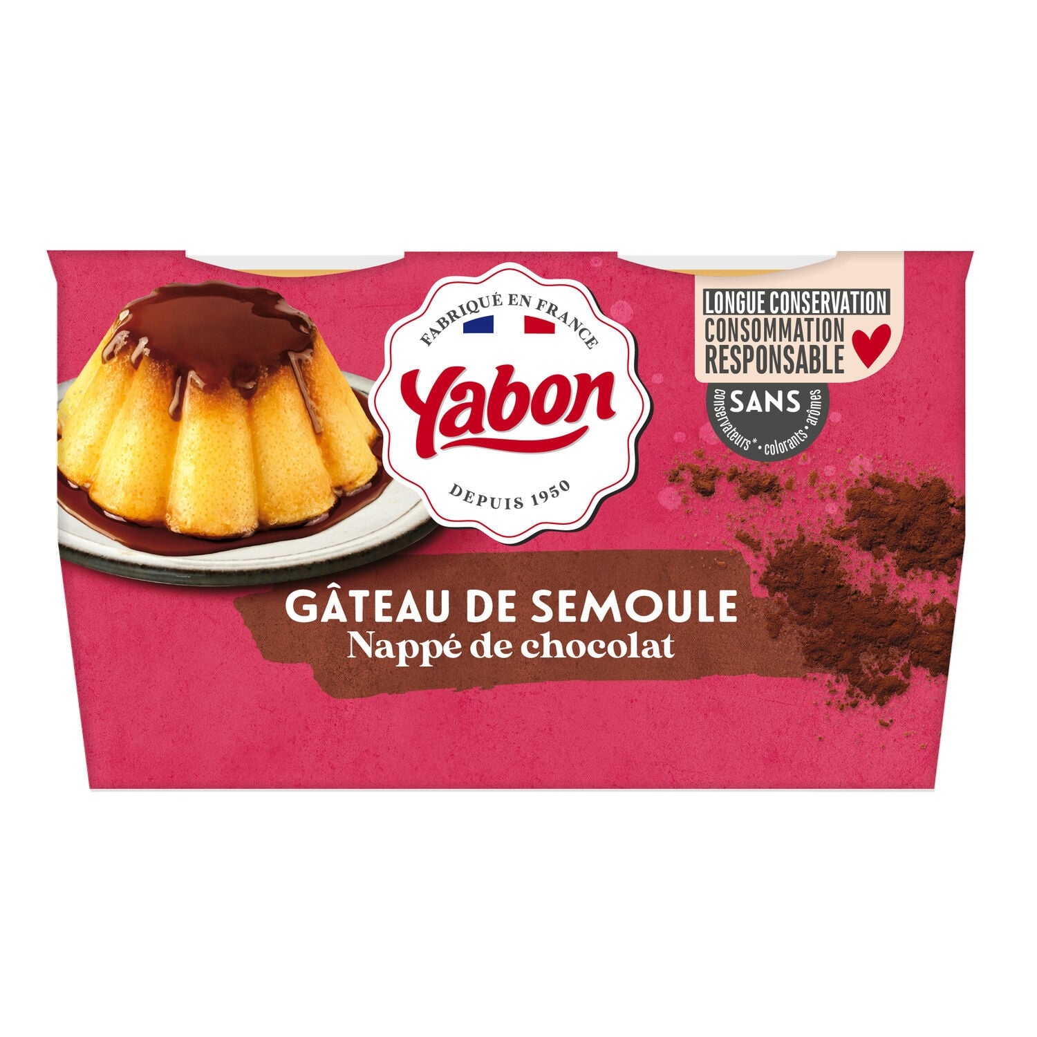 Dessert Gâteau Semoule Chocolat YABON 