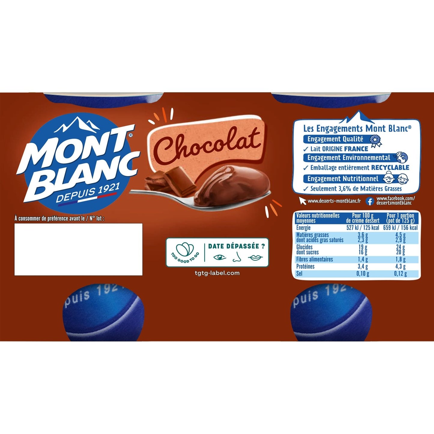 Crème Dessert Chocolat MONT BLANC