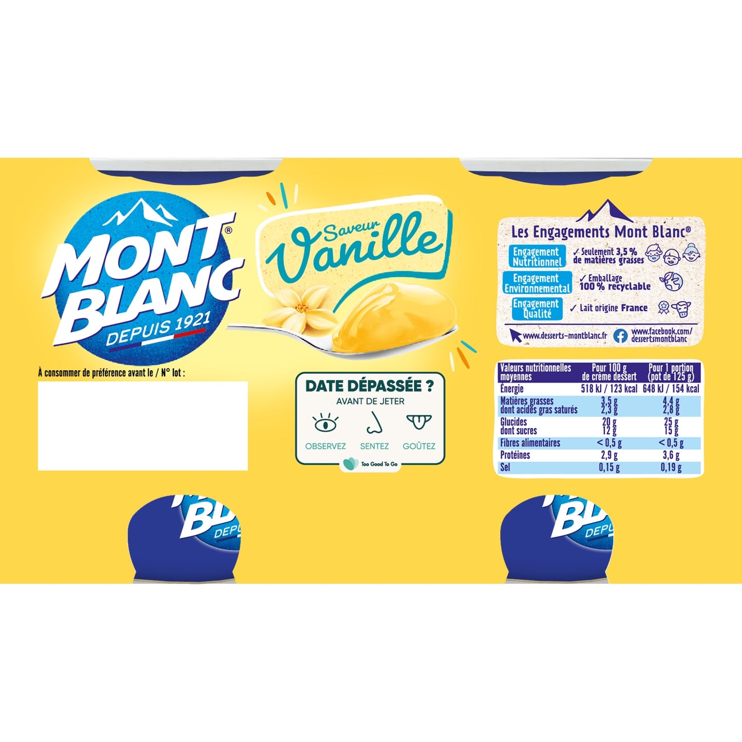 Crème Dessert Vanille MONT BLANC