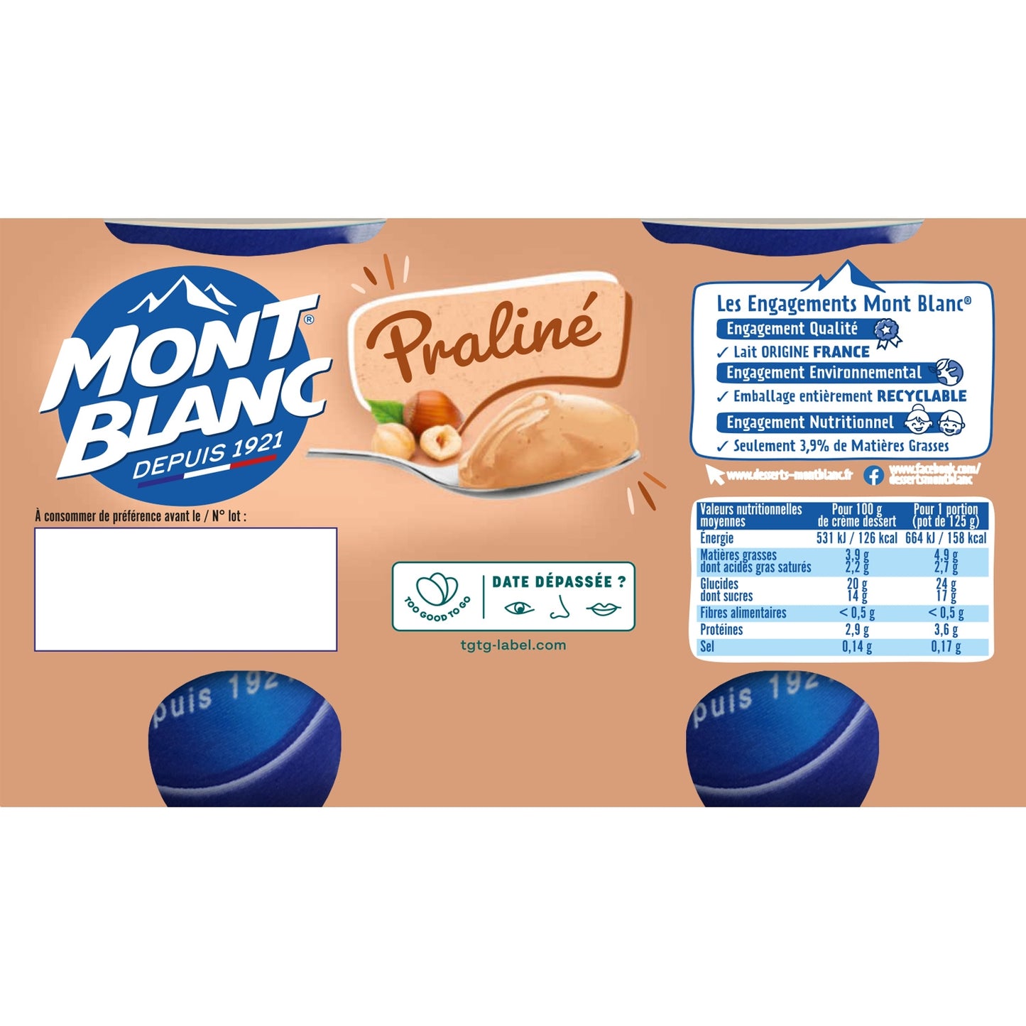 Crème Dessert Praliné MONT BLANC