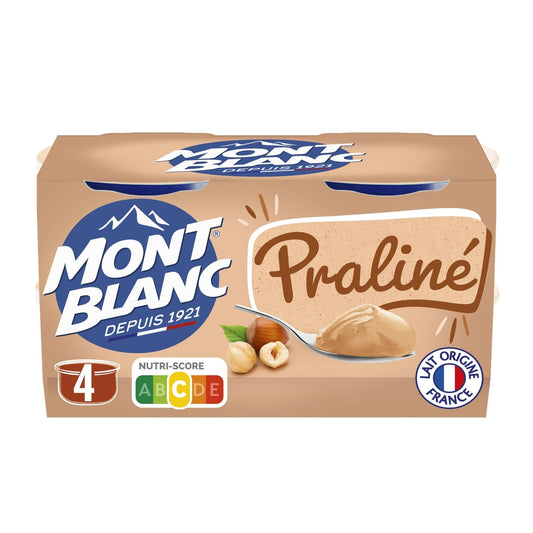 Crème Dessert Praliné MONT BLANC les 4 pots de 125 g