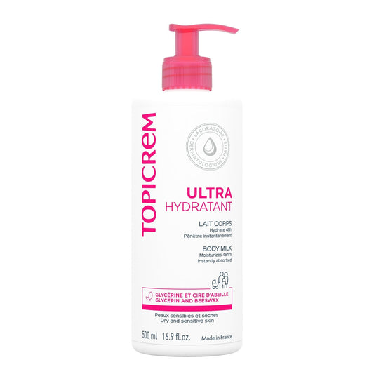 Lait Corps Peau Sensible Sèche Ultra-Hydratant 24h TOPICREM 