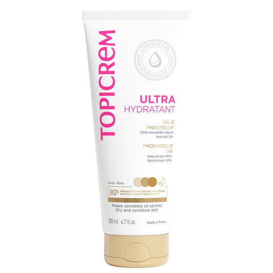 Autobronzant Corps Hâle Progressif Ultra Hydratant 24h TOPICREM le flacon de 200mL