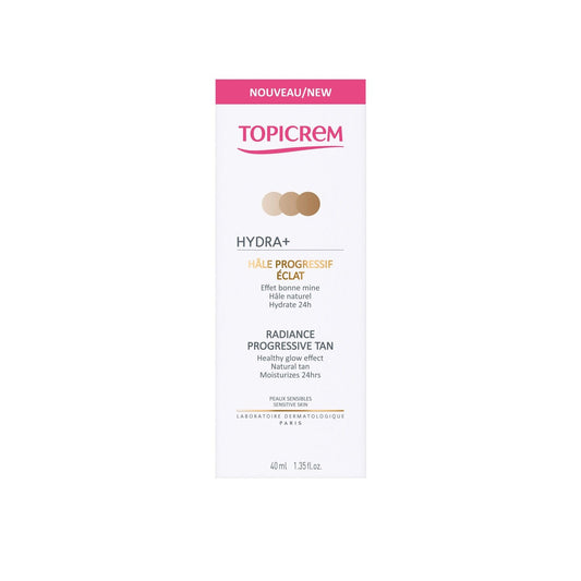 Crème Hâle Progressif Éclat Hydratant Visage Peaux Sensibles Hydra+ TOPICREM le tube de 40mL