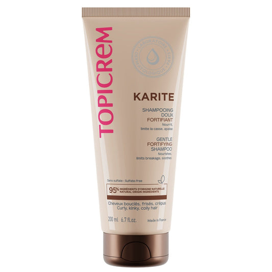 Shampoing Doux Fortifiant au Beurre de Karité Cheveux Bouclés Frisés et Crépus TOPICREM le tube de 200mL