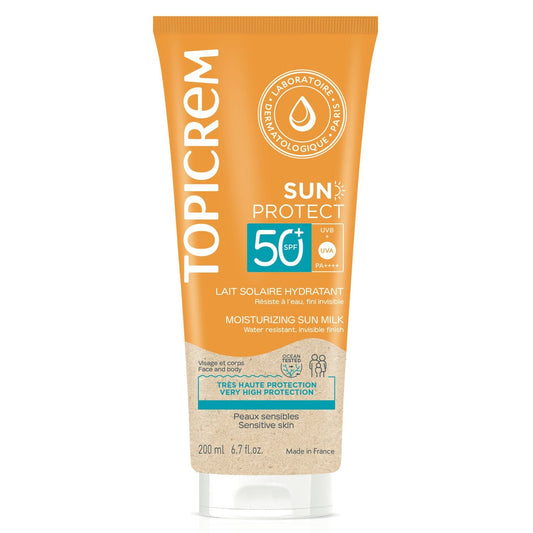 Lait Solaire Hydratant Peau Sensible Très Haute Protection Spf 50+ TOPICREM le flacon de 200mL