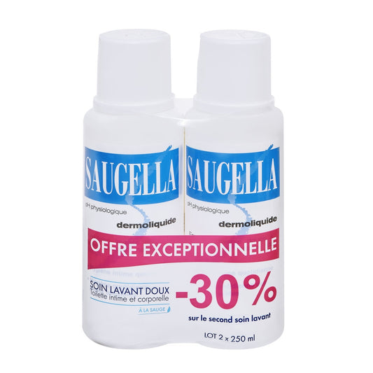 Soin Intime Dermo Liquide SAUGELLA les 2 flacons de 250mL
