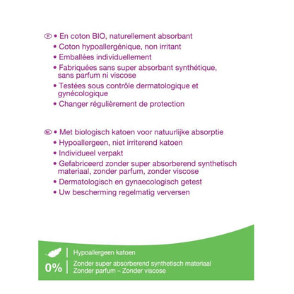 Serviettes Hygiéniques Nuit Coton Bio Ailettes SAFORELLE