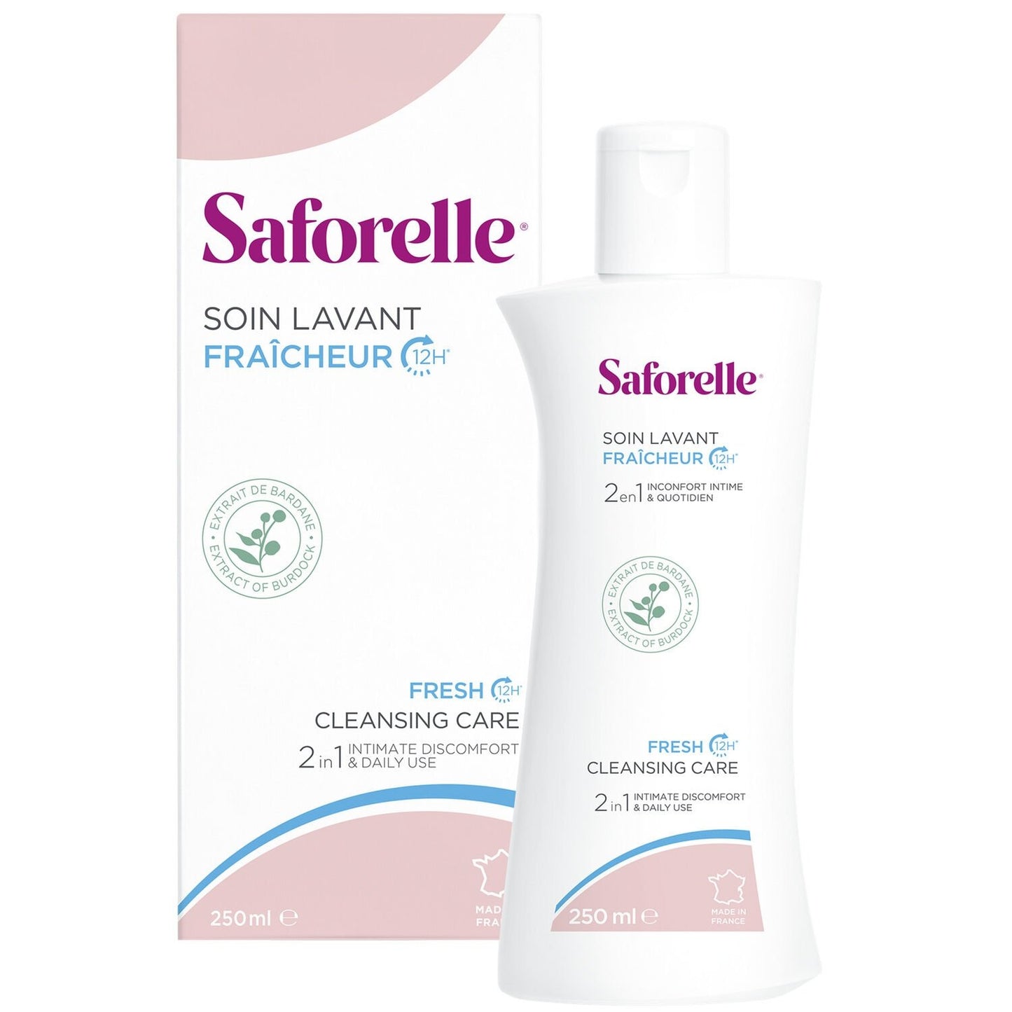 Soin Intime Lavant 2 en 1 Fraîcheur à l'Extrait de Bardane SAFORELLE le flacon de 250mL