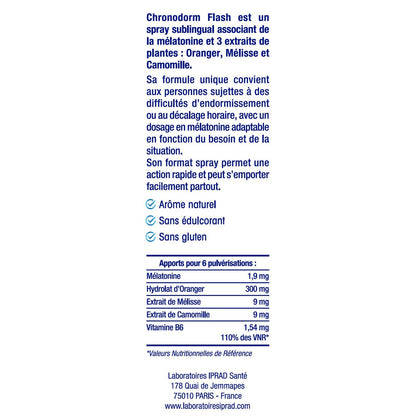 Complément alimentaire Endormissement rapide mélatonine CHRONODORM 