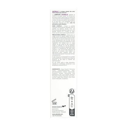 Lubrifiant Confort et Plaisir Sans Parfum Sans Parabène Acide Hyaluronique Aloe Vera SAFORELLE 
