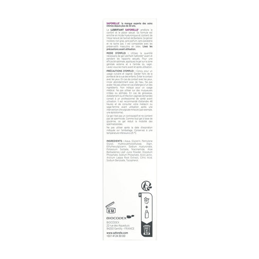 Lubrifiant Confort et Plaisir Sans Parfum Sans Parabène Acide Hyaluronique Aloe Vera SAFORELLE 