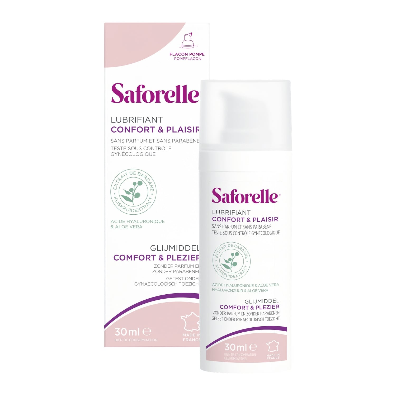 Lubrifiant Confort et Plaisir Sans Parfum Sans Parabène Acide Hyaluronique Aloe Vera SAFORELLE 