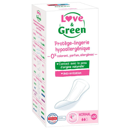 Love &amp; GREEN Hypoallergene, umweltfreundliche Slipeinlagen gegen Reizungen
