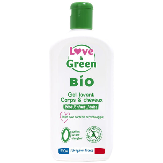 Gel Douche Corps & Cheveux Sans Parfum LOVE AND GREEN
