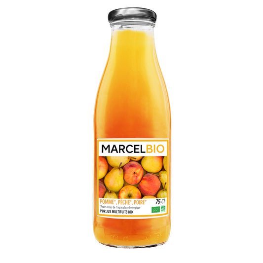 MARCELBIO Organic Apple Peach Pear Multifruit Juice