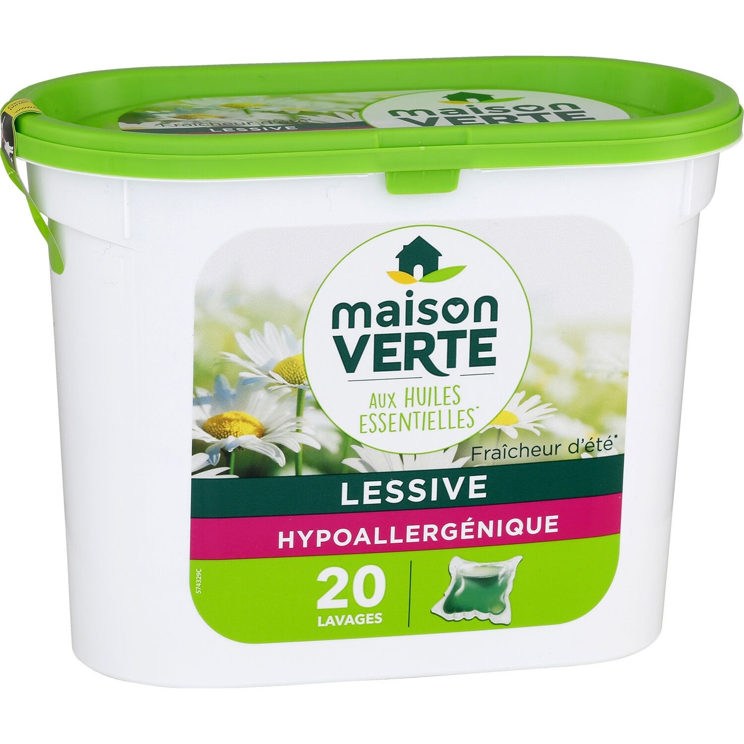 Lessive Capsule Hypoallergénique Fraîcheur d'Été aux Huile Essentielle MAISON VERTE
