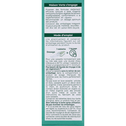 MAISON VERTE Organic Oil Dishwasher Tablet