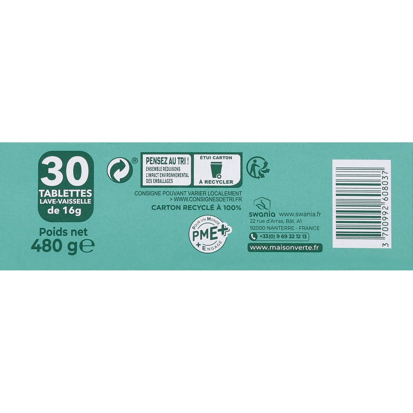 MAISON VERTE Organic Oil Dishwasher Tablet