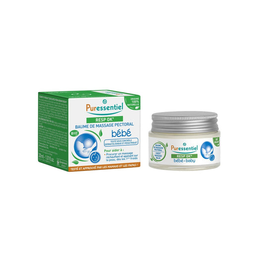 Baume Pectoral Bébé Apaise et Dégage les Voies Respiratoires PURESSENTIEL le pot de 30mL