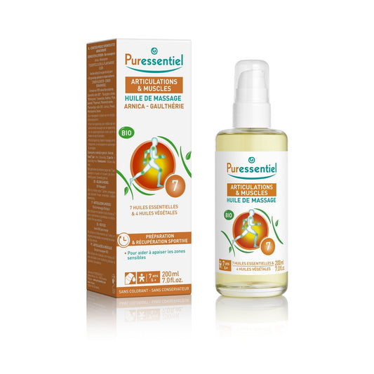 Huile Massage Préparation et Récupération Sportive PURESSENTIEL le flacon de 200mL
