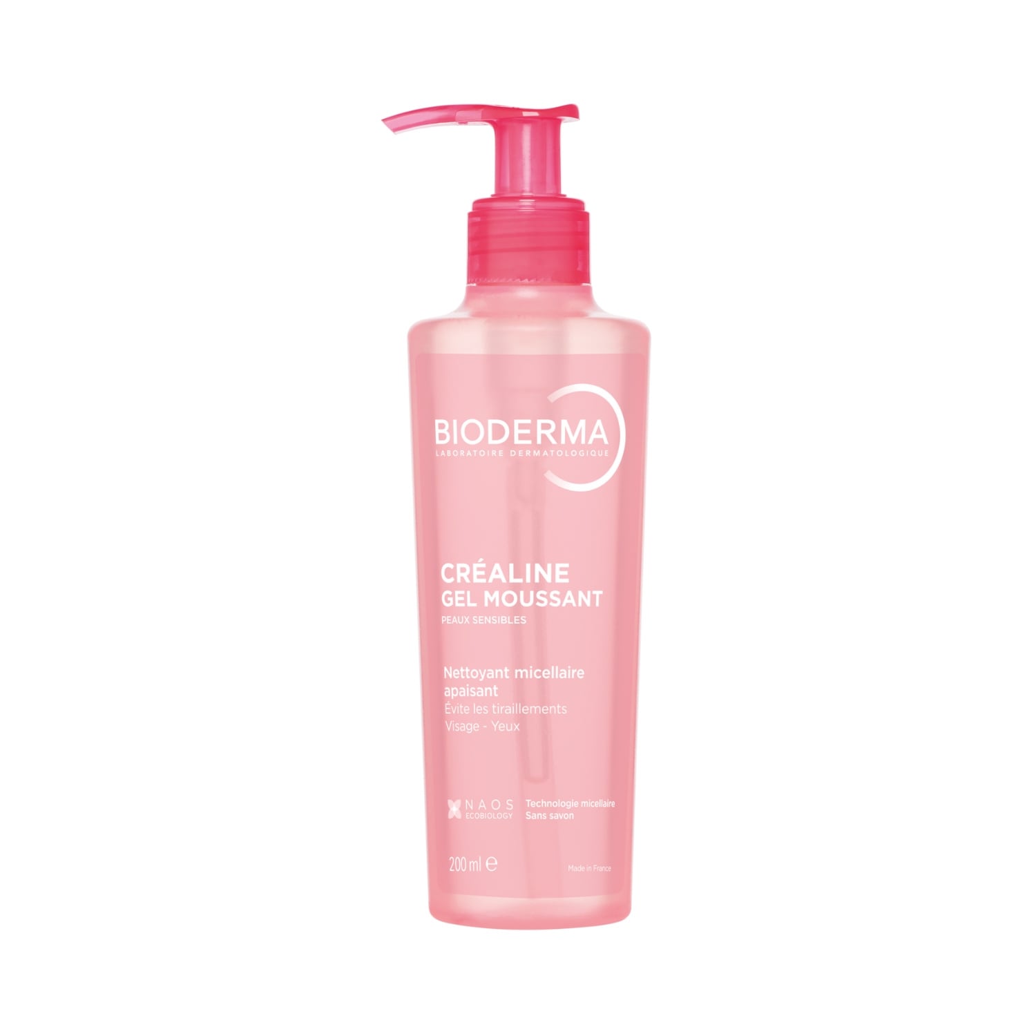 Gel moussant Nettoyant Doux Peau Sensible Créaline BIODERMA 