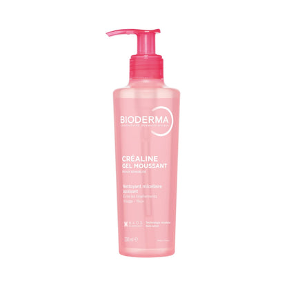 Gel moussant Nettoyant Doux Peau Sensible Créaline BIODERMA 