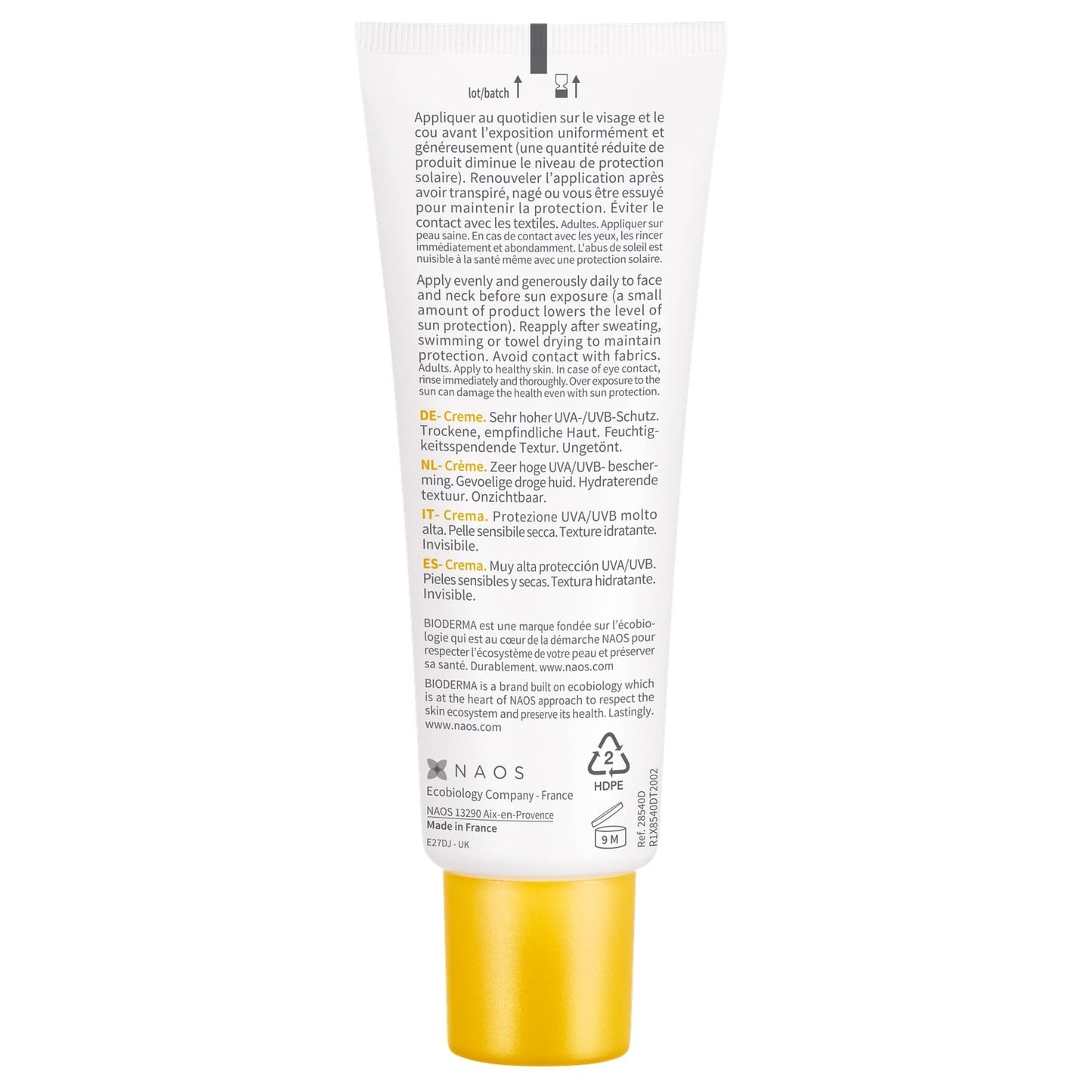Crème solaire Enfant Visage Corps Peau Sensible Très Haute Protection Spf 50+ Résistant à l'Eau Photoderm BIODERMA 