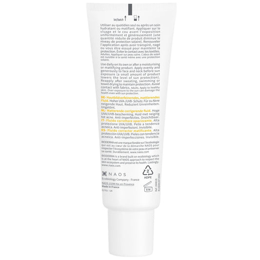 Crème solaire Visage Matifiante Anti-imperfections Spf30 Photoderm AKN Mat BIODERMA 