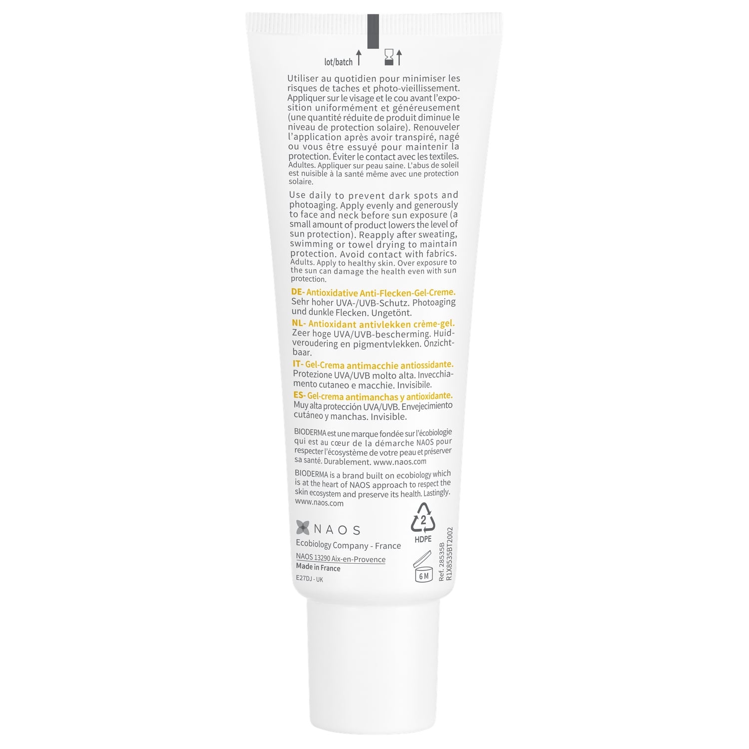 Crème solaire Visage Spf 50+ Anti-tâches Anti-âge Hydratante Photoderm Spot-Age BIODERMA 