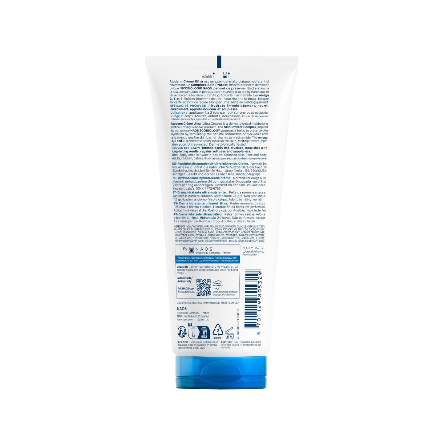 Crème Corps Peau Sèche à Très Sèche 24h Ultra-Nourrissante Atoderm BIODERMA 