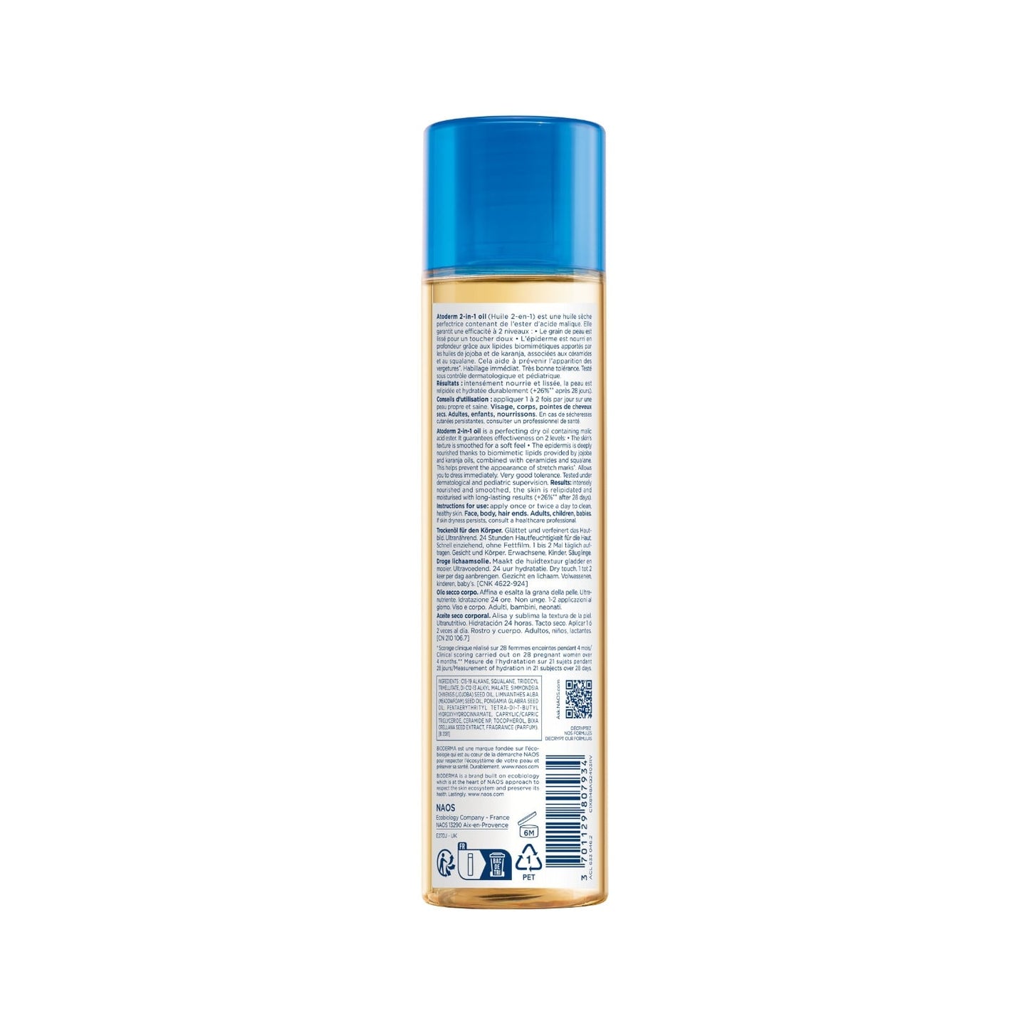 Huile Sèche Corps Peau Normale à Sèche Lisse et Sublime Atoderm BIODERMA 