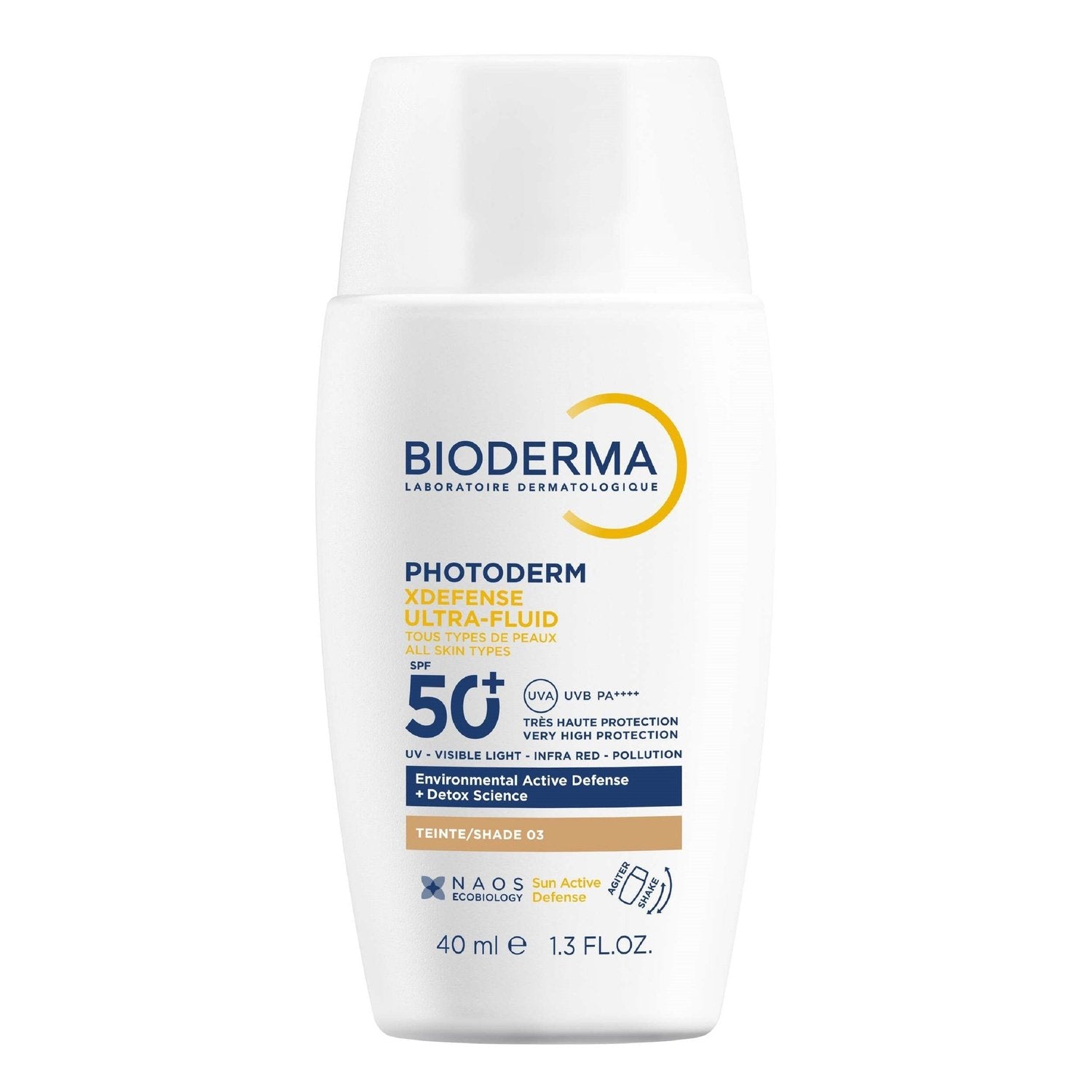 Crème Solaire Teinté Visage Spf 50+ Ultra Fluide BIODERMA le flacon de 40mL