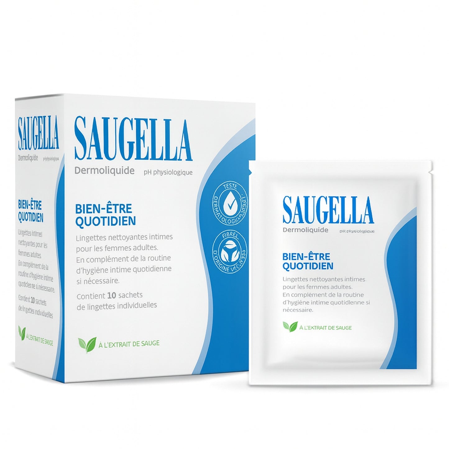 Lingettes Bien-Être Quotidien Dermoliquides à L'Extrait de Sauge SAUGELLA 