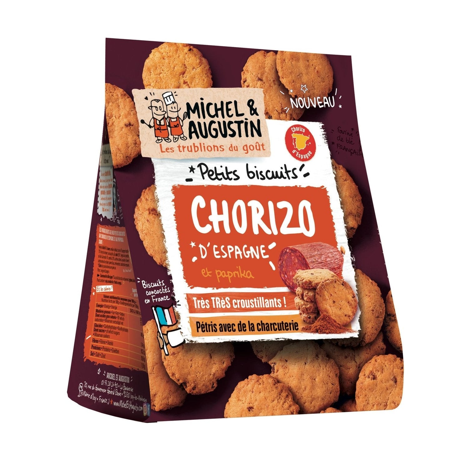 [ANTI-GASPILLAGE] Biscuits Apéritifs Charcuterie Chorizo MICHEL ET AUGUSTIN - Date de durabilité minimale : 04/2025