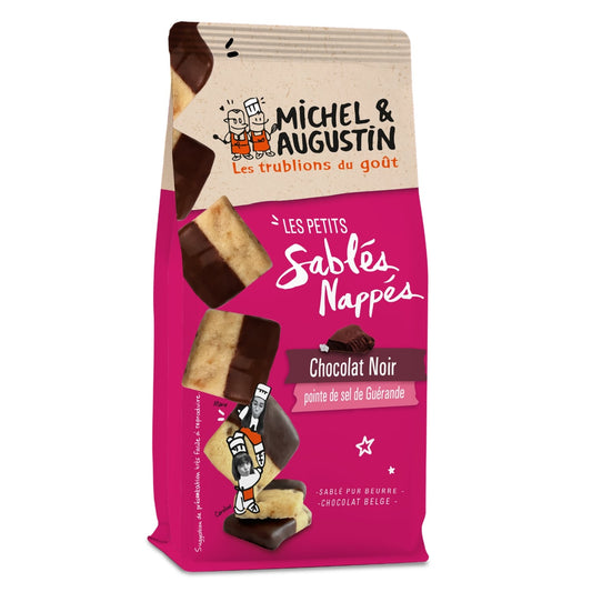Petits Sablés Nappés Chocolat Noir et Pointe de Sel de Guérande MICHEL ET AUGUSTIN 